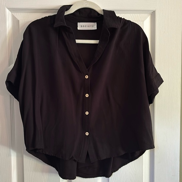 Society Black Buttoned Blouse - Picture 1 of 4
